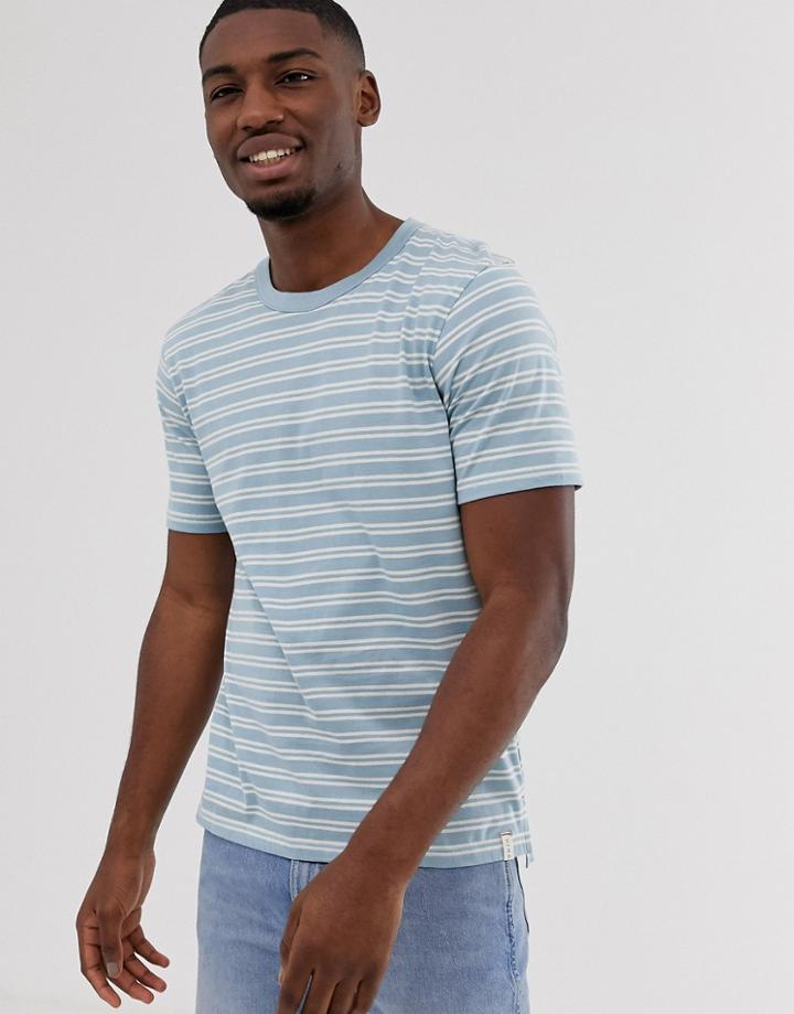 Hymn Striped Ringer T-shirt-blue