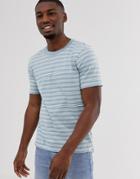 Hymn Striped Ringer T-shirt-blue