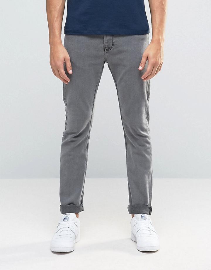 Only & Sons Jeans In Skinny Fit Gray Denim With Stretch - Gray
