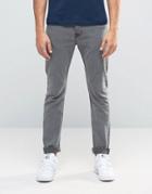 Only & Sons Jeans In Skinny Fit Gray Denim With Stretch - Gray