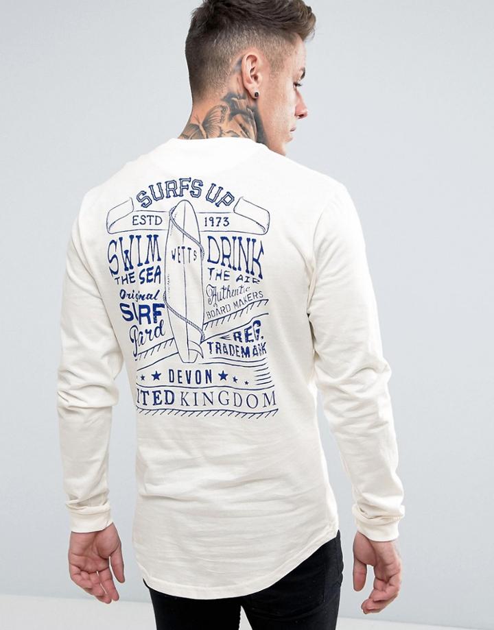 Wetts Back Print Devon Long Sleeve Top - White