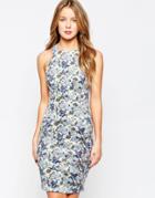 Closet Racer Front Body-conscious Midi Dress In Floral Print - Multi Floral