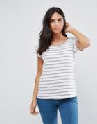 Blend She Maddelin Striped T-shirt - Gray