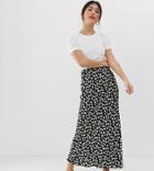 Asos Design Petite Daisy Print Bias Cut Maxi Skirt - Multi