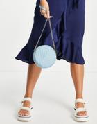 Truffle Collection Circle Quilted Cross Body In Blue-blues