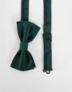 Devils Advocate Satin Bow Tie In Emerald Green