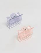 Asos Pack Of 2 Lace Print Hair Clips - Multi