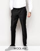 Noose & Monkey Tuxedo Suit Pants With Stretch In Super Skinny Fit - Black