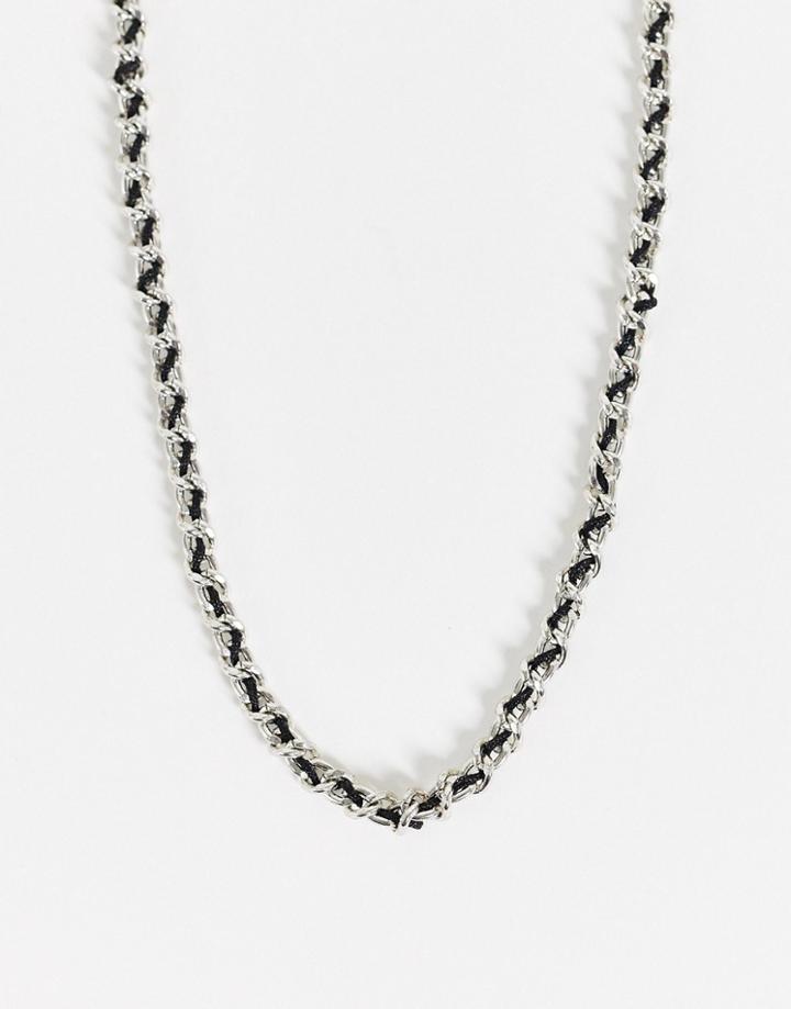 Bolongaro Trevor Cotton Thread Chain Necklace-silver