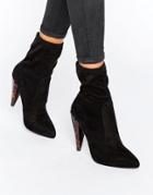 Missguided Tortoise Pointed Heeled Ankle Boots - Black