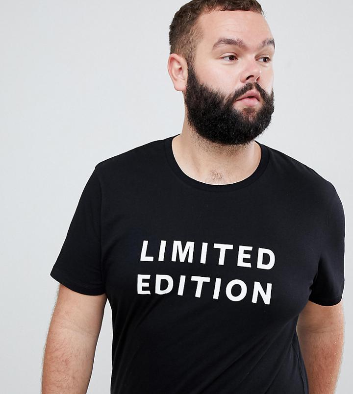 Asos Design Plus T-shirt With Limited Edition Slogan Print - Black