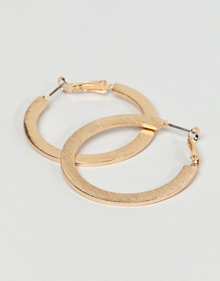 Nylon Cracked Gold Hoop Earrings - Gold