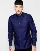 Fred Perry Shirt In Cotton Twill - Navy