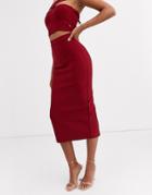 Band Of Stars Bandage Midaxi Skirt In Berry