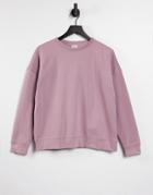 Jdy Line Long Sleeve Crew Neck Sweater In Elderberry-purple
