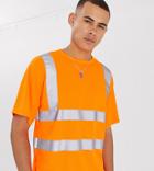 Reclaimed Vintage Fluorescent T-shirt With Reflective Tape - Orange