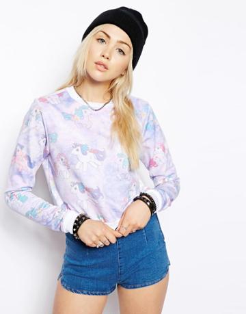 Asos Cropped Sweatshirt With My Little Pony Print