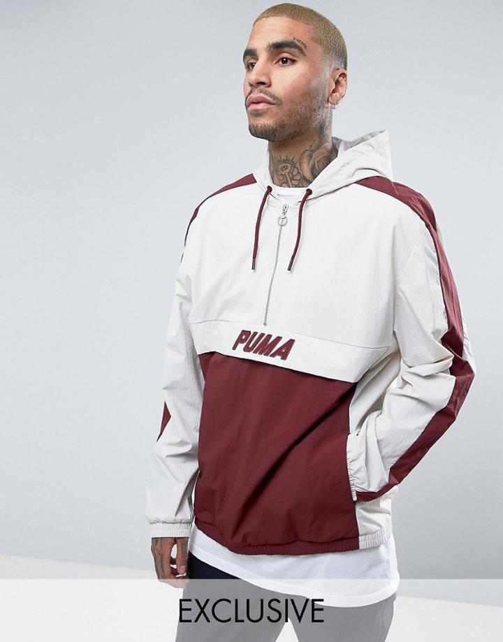 Puma Vintage Half-zip Jacket In Red Exclusive To Asos - Red