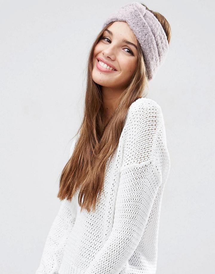 Asos Fluffy Knit Headband - Pink