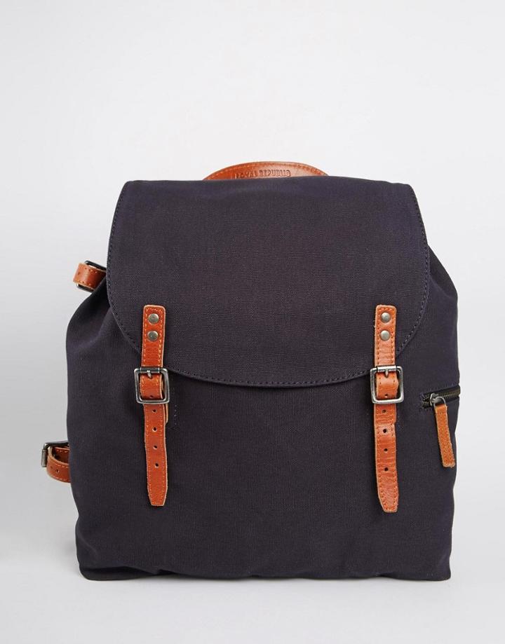 Royal Republiq Legioner Mine Canvas Backpack In Navy - Navy
