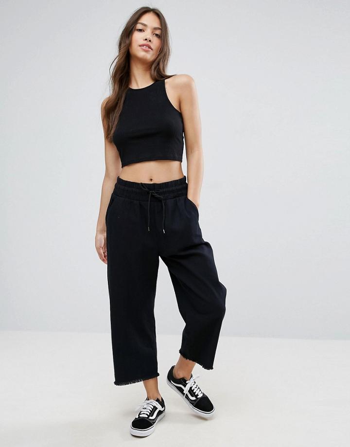 Cheap Monday Flow Cropped Jogger Pants - Black