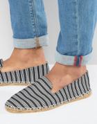 Asos Espadrilles In Black And White Stripe - Black
