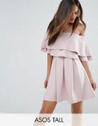 Asos Tall Ruffle Off Shoulder Mini Dress - Purple