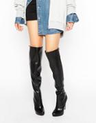 Aldo Graziella Lace Back Platform Heeled Over The Knee Boots - Black