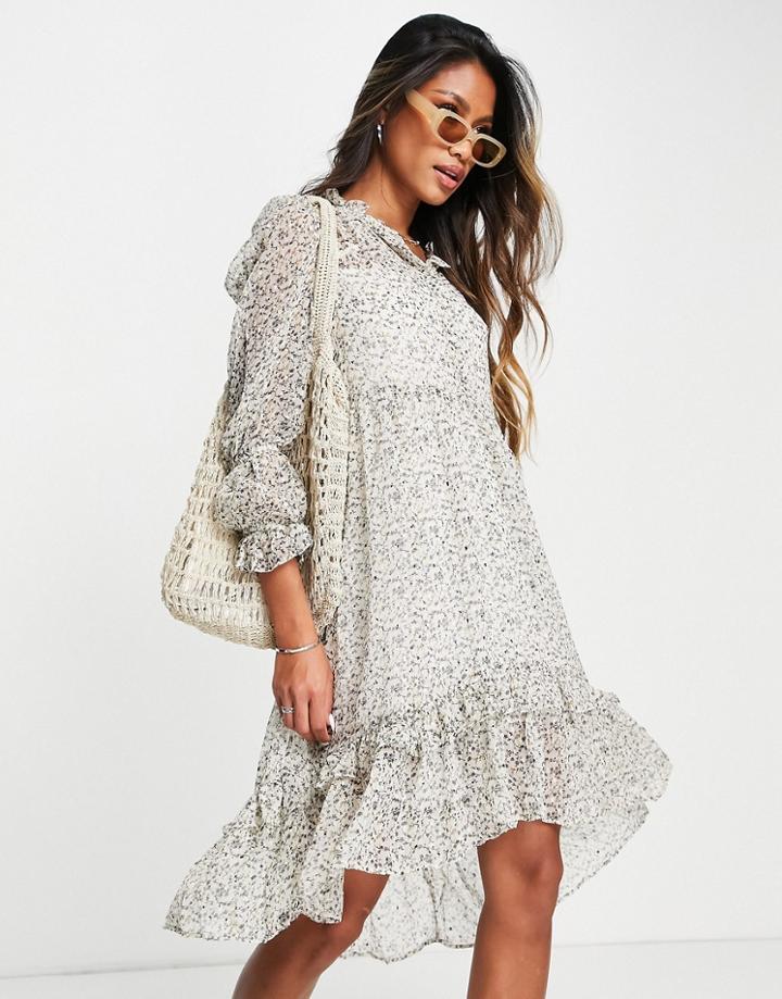Topshop Textured Midi Dress In White