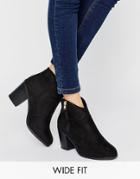 New Look Wide Fit Western Boots - Black