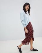 Vero Moda Floral Wrap Midi Skirt - Multi