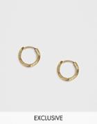Reclaimed Vintage Inspired Hoops Earrings In Burnished Gold Tone Exclusive At Asos - Gold