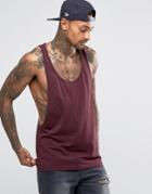 Asos Tank With Extreme Dropped Armhole And Racer Back - Red