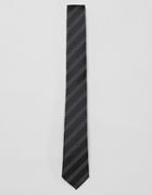 French Connection Dot Striped Tie-black