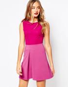 Closet Dress With Pleat A Line Skirt - Pink