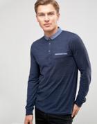 Boss Orange Patcherman Ls Polo Contrast Stitched Down Collar - Navy