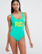 Missguided Rio Swimsuit - Green