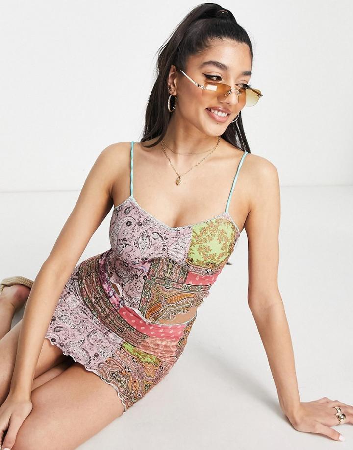 Miss Selfridge Patchwork Paisley Cami Top - Part Of A Set-multi
