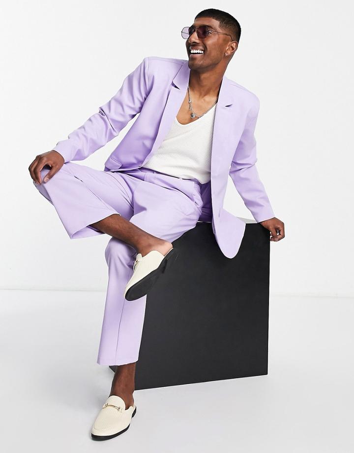 Bando Oversized Loose 90s Fit Suit Jacket-purple