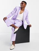 Bando Oversized Loose 90s Fit Suit Jacket-purple