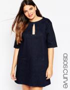 Asos Curve Shift Dress In Indigo - Indigo