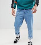 Asos Tall Skater Jeans In Mid Wash Blue - Blue