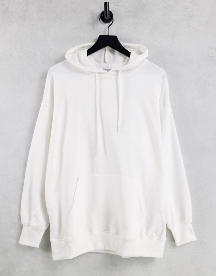 Stradivarius Oversized Hoodie In Ecru-white
