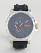 Boss Orange By Hugo Boss Detroit Sport Rubber Watch In Black 1550006 - Black