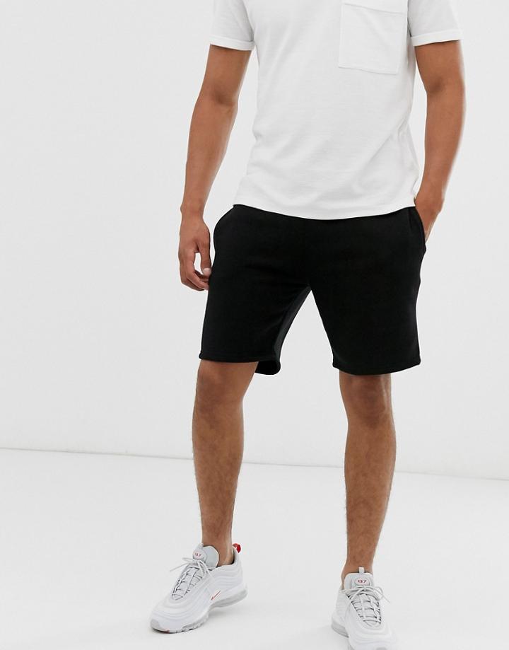 River Island Jersey Shorts In Black