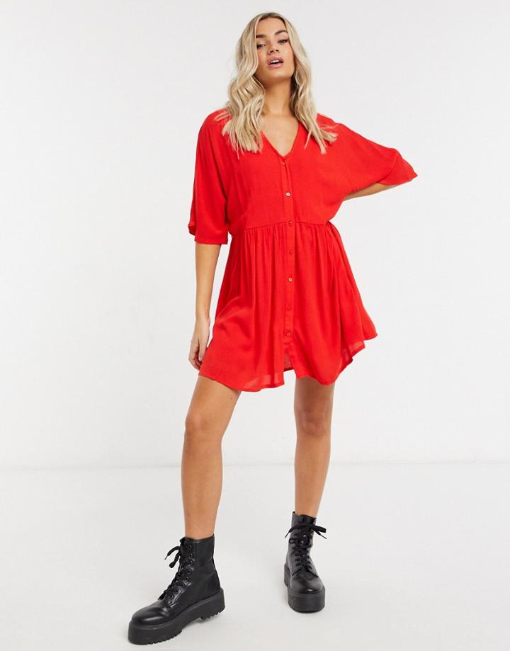 In The Style X Jac Jossa V-neck Trapeze Mini Dress In Red