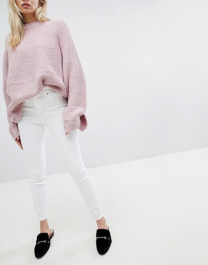 New Look High Rise Skinny White Jean - White