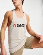 Gym 365 Singlet Logo Tank Top In Stone-neutral