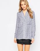 Just Female Grape Shirt In Flint White Brush - 802
