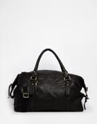 Asos Leather Carryall In Black - Black